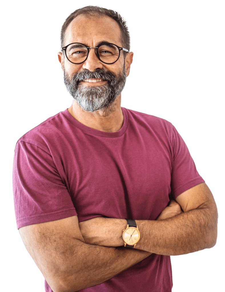 Photo of a adult man smiling